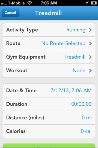 Runkeeper screen