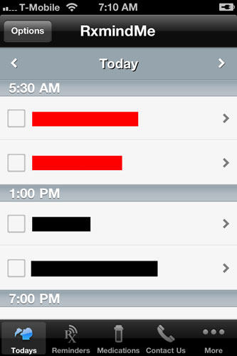 RxmindMe screen RxmindMe screen