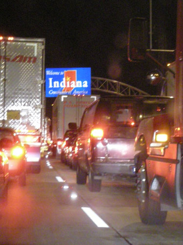 Closed interstate in Indiana