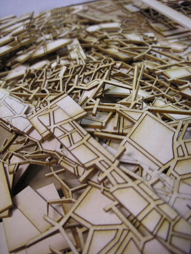 Pile of lasercut pieces