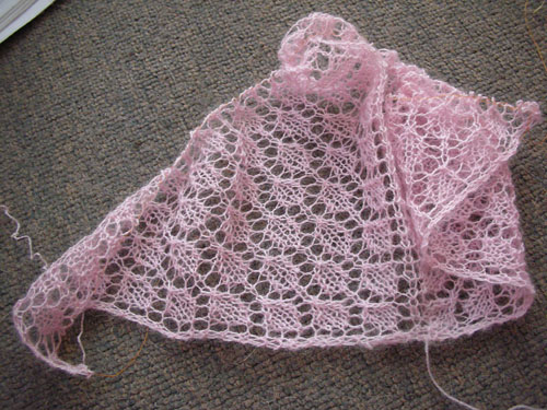 Lace strung on the thread
