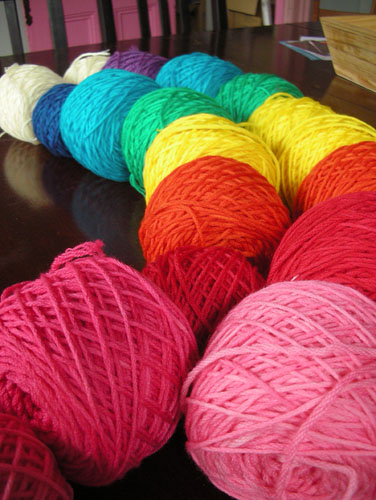 Rainbow of yarn