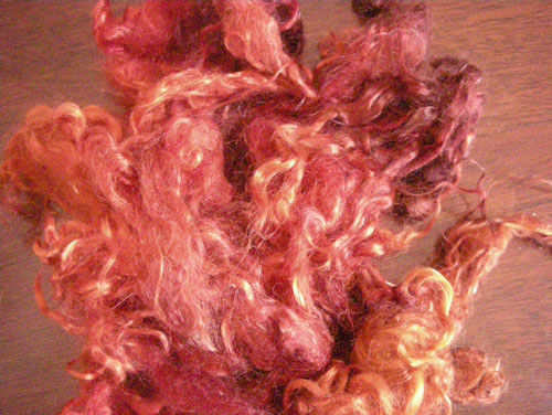 Dyed mohair locks