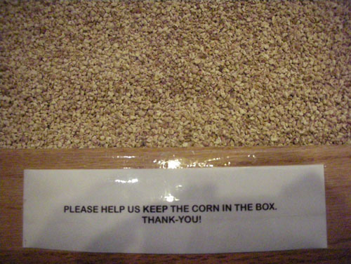 Keep the corn in the box