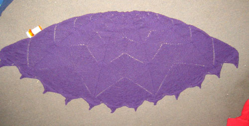 Finished flower petal shawl