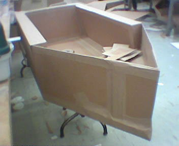 to make a pontoon boat. We watched a video of previous cardboard boat 