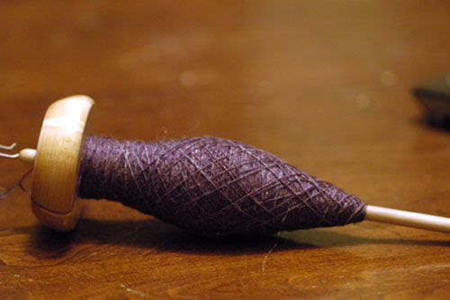 Spindle full of silk/merino