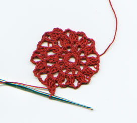 Red lace dily crochet